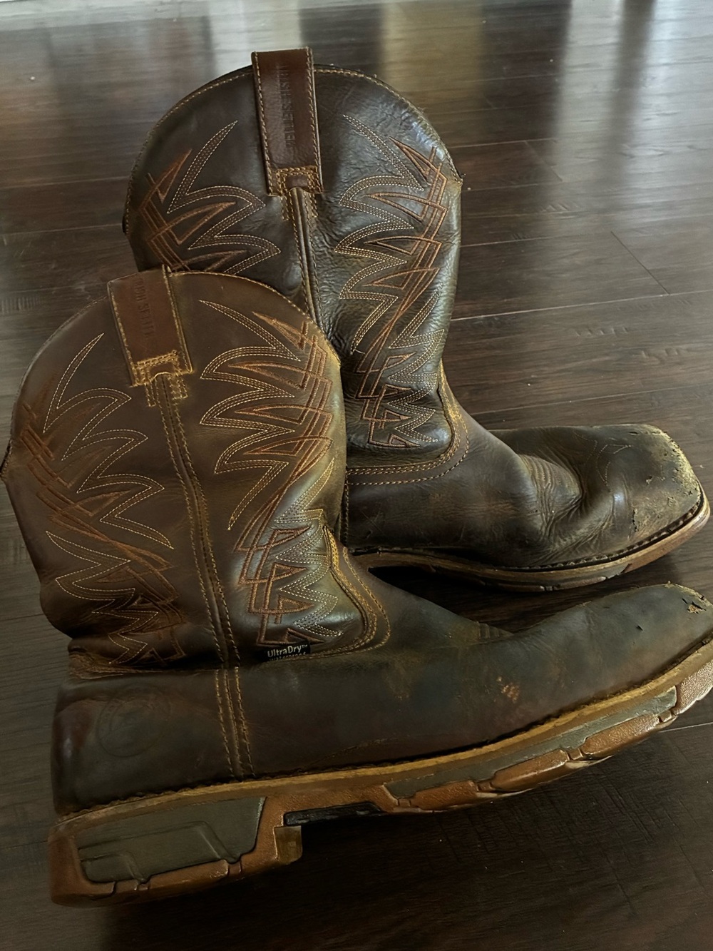 Red Wing Irish Setter Work Boots! Brown Leather Steel Toe Boots! Size 13